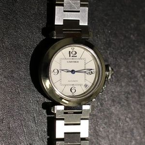 Pasha de Cartier Ref: 2324 Covered Crown Stainless Steel Watch